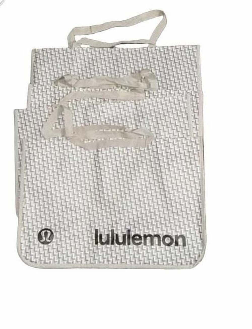 Lululemon Jumbo Set Of 4 Athletica Reusable Shopping Bag Tote Monogram Pattern